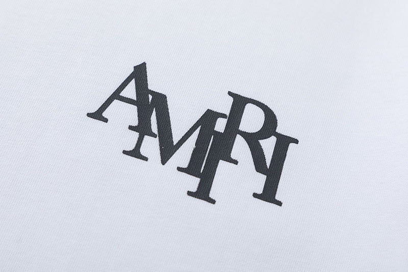 AMIRI  Crystal Embellished Champagne Logo T-Shirts AMIRI