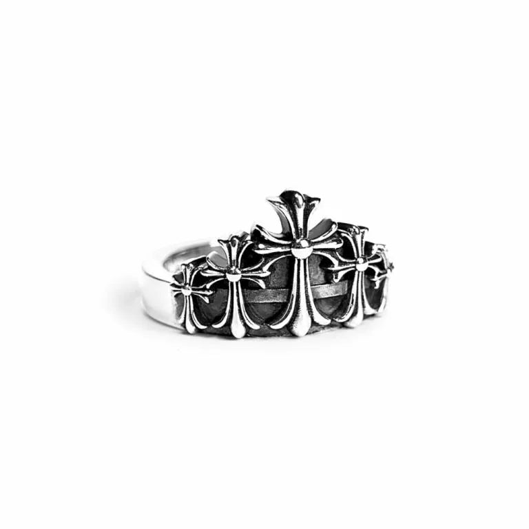 CHROME HEARTS CROSS CROWN RING 5 CH-Chrome Hearts